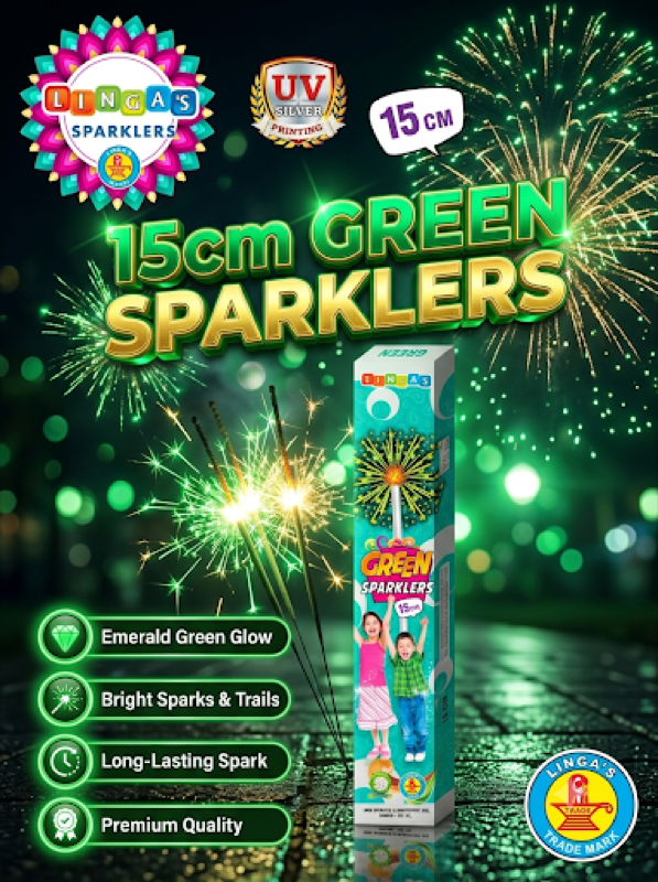 15cm Green Sparklers