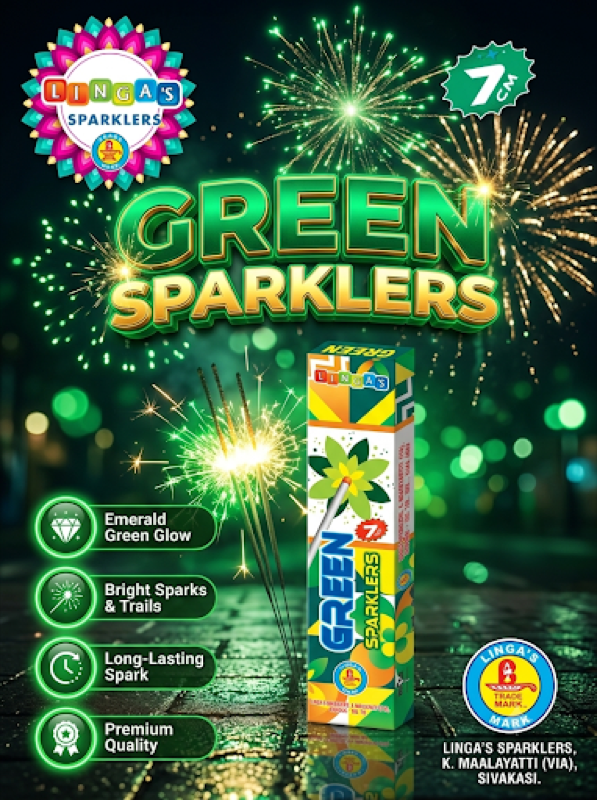 7cm Green Sparklers